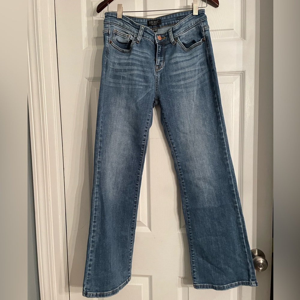 Judy Blue Medium Wash Womens 9/29 Mid Rise Stretchy Flared Boot Cut Jeans